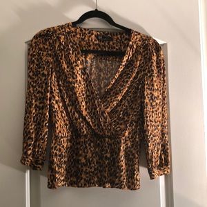 Cheetah peplum blouse